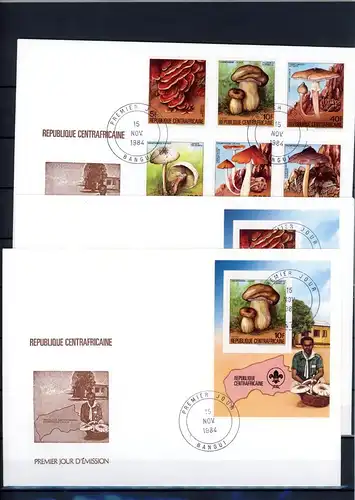 Zentralafr. Rep. EB 1052-1057, Block 290 Pilze Ersttagesbrief/FDC #JE680
