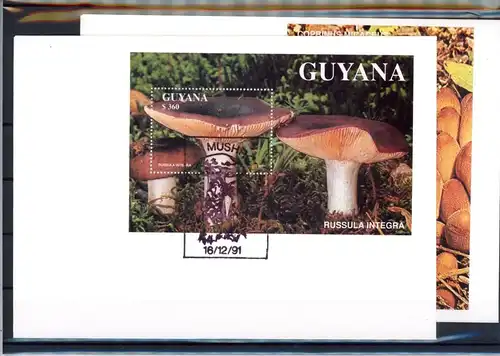 Guyana 3680-3684, Block 142-143 Pilze Ersttagesbrief/FDC #1G495