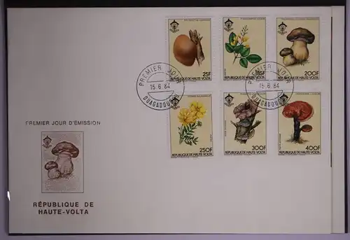 Obervolta 950-955 und Block 80 gestempelt als FDC #GC032