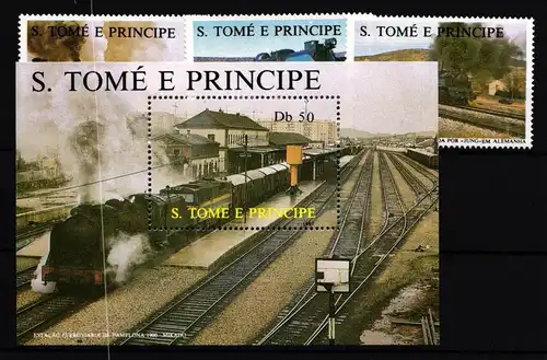 Sao Tome e Principe 1017-1019 und Block 174 postfrisch #GD250
