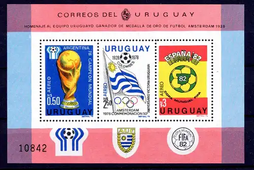 Uruguay Block 44 postfrisch Fußball WM 1978 #1H635