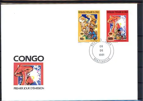 Kongo Brazzaville 1243,46, Block 55 Pilze Ersttagesbrief/FDC #1G463