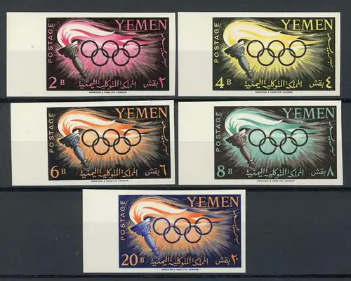 Jemen arab. Rep. 200-204 B postfrisch Olympia 1960 Rom #1H734