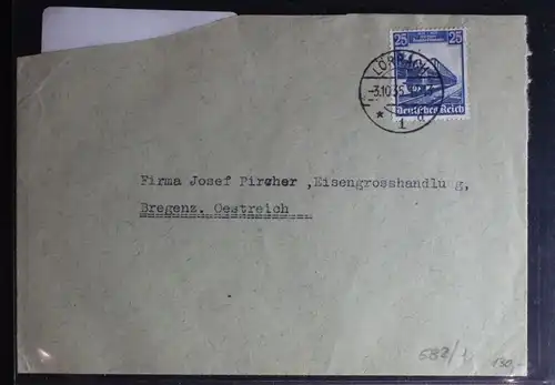 Deutsches Reich 582 auf Brief als Einzelfrankatur portogerecht #BC594
