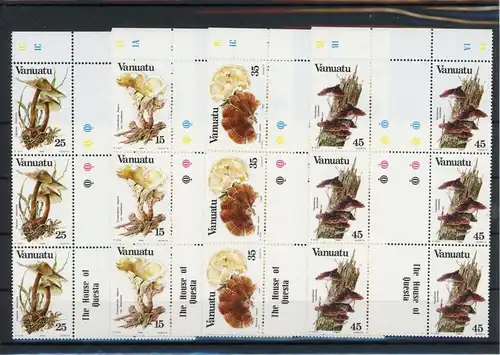 Vanuatu Zehnerbogen 670-673 ZS/ZW postfrisch Pilze #1G260