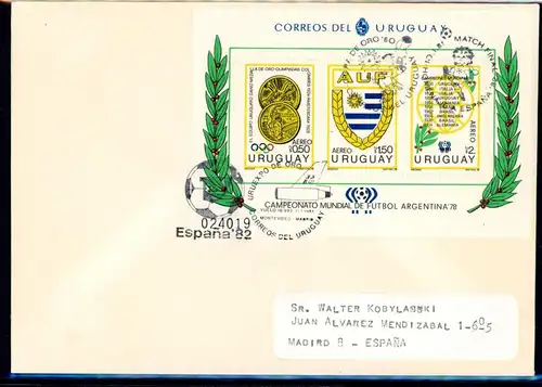 Uruguay Block 39 gestempelt Fußball WM 1978 #1H647
