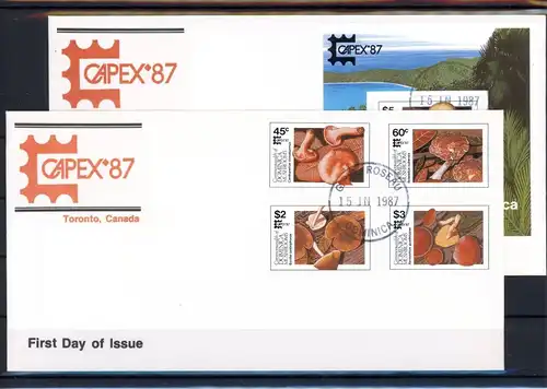 Dominica 1036-1039, Block 120 Pilze Ersttagesbrief/FDC #1G470