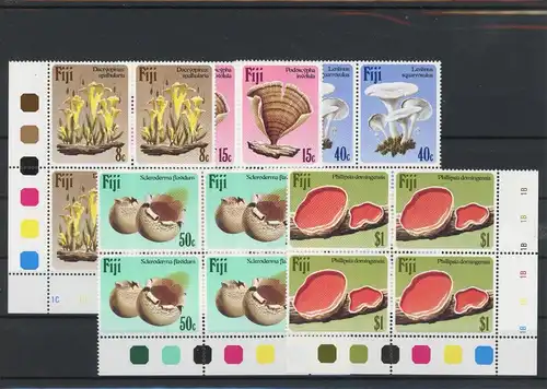Fidschi Inseln Viererblock 494-498 postfrisch Pilze #1G328