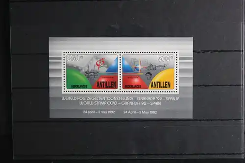 niederl. Antillen Block 38 mit 748-749 postfrisch Briefmarkenausstellung #FU938