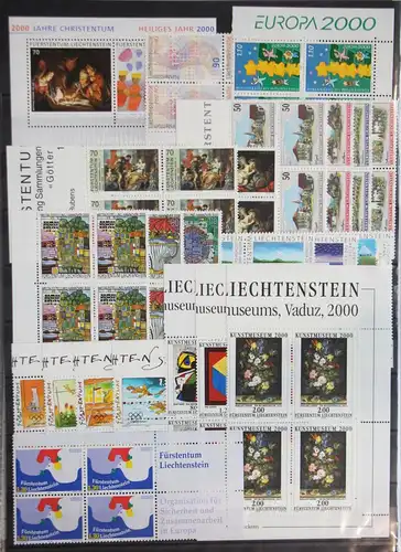 Liechtenstein Lot aus Jahrgang 2000 postfrisch als 4er Blöcke #GD610