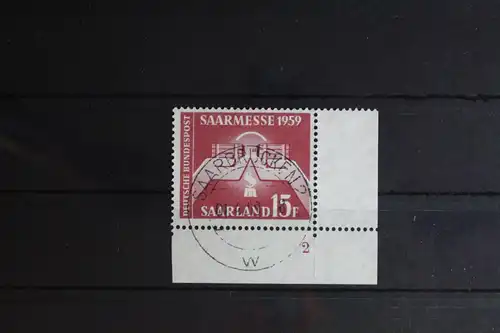 Saarland 447 gestempelt als Eckrand und mit Formnummer vorgefaltet #FZ311