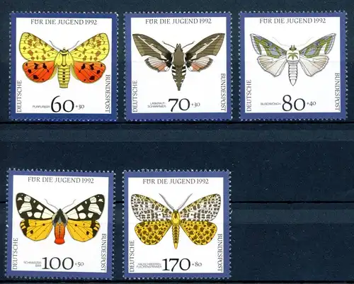 Bund 1602-1606 postfrisch Schmetterlinge #GB733