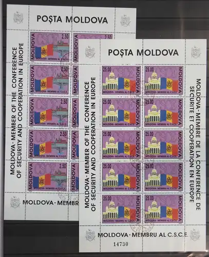 Moldawien 41-42 gestempelt als Kleinbogensatz, CEPT #GD574