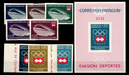Paraguay 1257-1264 und Block 49 postfrisch #GD016