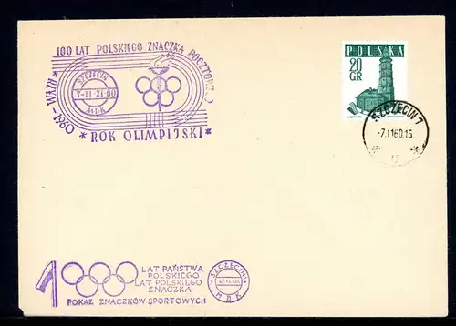 Polen 1046 gestempelt auf Brief mit Olympia-Sonderstempel #2A051