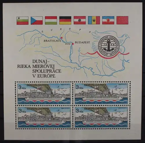 Tschechoslowakei Block 51 mit 2679 postfrisch Schifffahrt #GA506