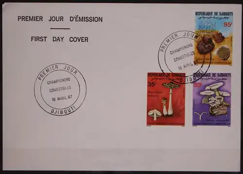 Dschibuti 488-490 gestempelt als FDC / Pilze #GC080