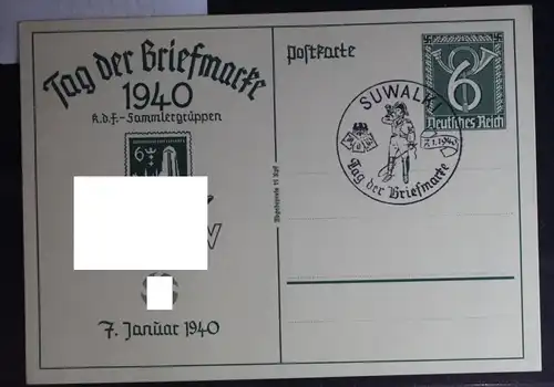 Deutsches Reich P149/C01 als Ganzsache Tag der Briefmarke 1940 #BB845