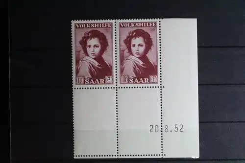 Saarland 339 Br postfrisch Eckrand mit Druckdatum ungefaltet #FX439