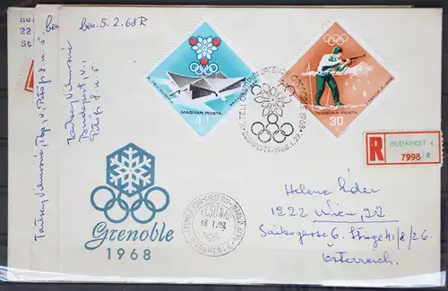 Ungarn 2379-2386 A gestempelt als FDC, Olympia 1968 Grenoble #GD411
