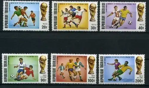 Togo 1017-1022 A postfrisch Fußball WM 1974 #GB611