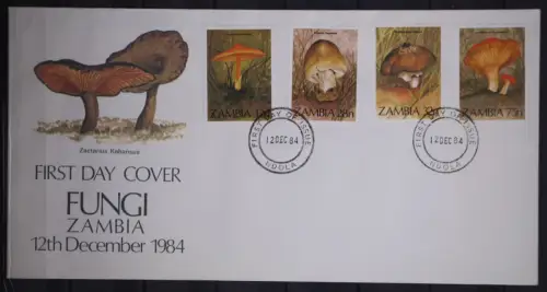 Sambia 325-328 gestempelt als FDC / Pilze #GC078