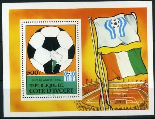 Elfenbeinküste Block 12 postfrisch Fußball #GB624