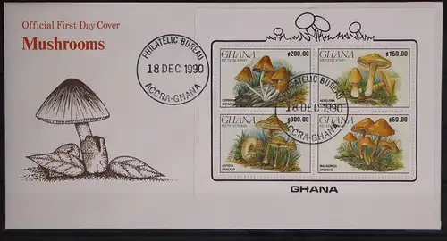 Ghana Block 165 gestempelt als FDC / Pilze #GC088