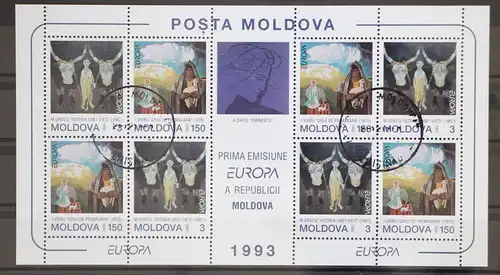 Moldawien 94-95 gestempelt als Kleinbogen, CEPT #GD598