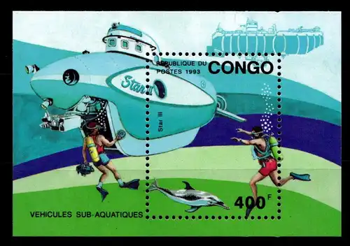 Kongo (Brazzaville) Block 112 mit 1376 postfrisch Schifffahrt #GA650