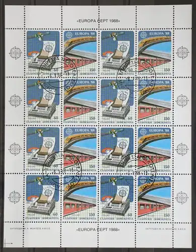 Griechenland 1685-1686 A gestempelt als Kleinbogen, CEPT #GD536