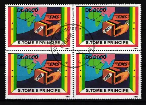 Sao Tome e Principe 1301 gestempelt als 4er Block #GD334