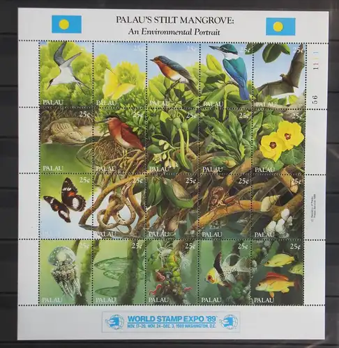 Palau Inseln 318-337 postfrisch als Kleinbogen, Tiere #GD624