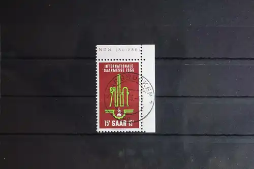 Saarland 368 gestempelt Eckrand mit Oberrand ungefaltet #FZ127