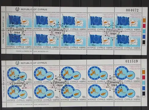 Zypern 693-694 gestempelt als Kleinbogensatz, CEPT #GD542