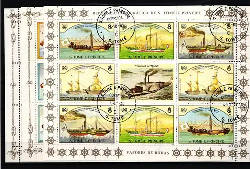 Sao Tome e Principe 906-919 gestempelt als Zusammendruck-Bogen #GD302