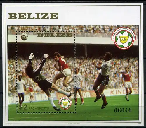 Belize Block 56 postfrisch Fußball #GB706