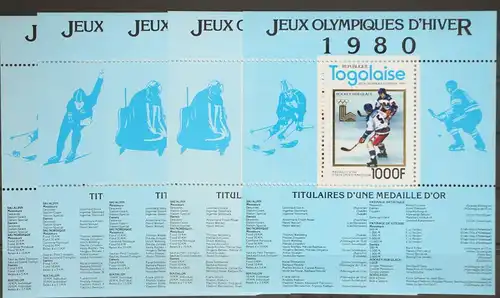 Togo Block 169-173 A postfrisch Olympia 1980 Lake Placid #GD521