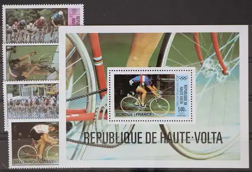 Obervolta 808-811 und Block 56 postfrisch Olympia 1980 Moskau #GD501