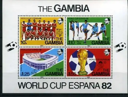 Gambia Block 6 postfrisch Fußball #GB622