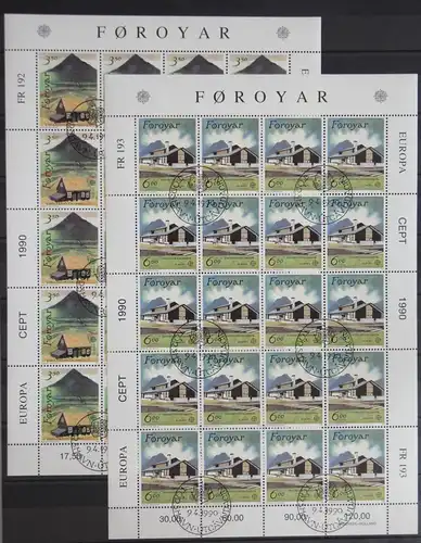 Färöer 198-199 gestempelt als Kleinbogensatz, CEPT #GD547