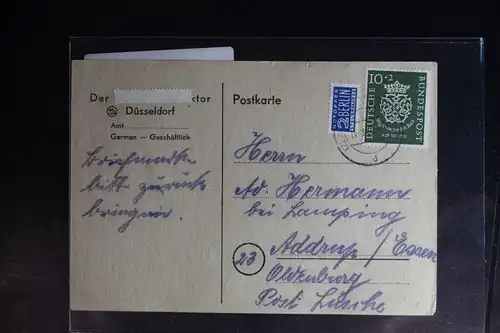 BRD 121 auf Postkarte als Einzelfrankatur portogerecht #BB794