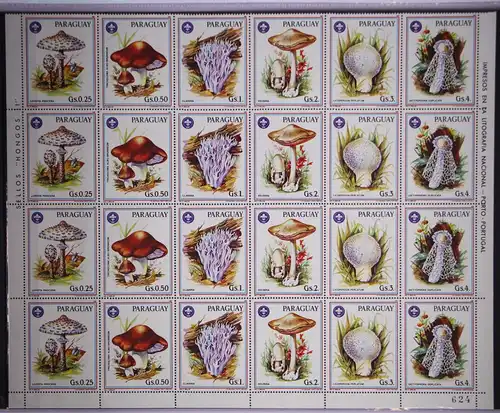 Paraguay ZD-Bogen 3950-3956 postfrisch Pilze #GC293