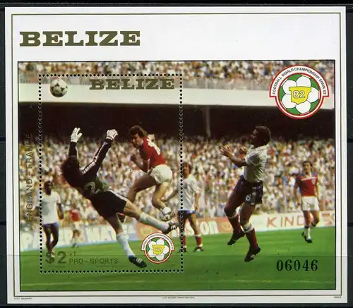 Belize Block 56 postfrisch Fußball #GB707