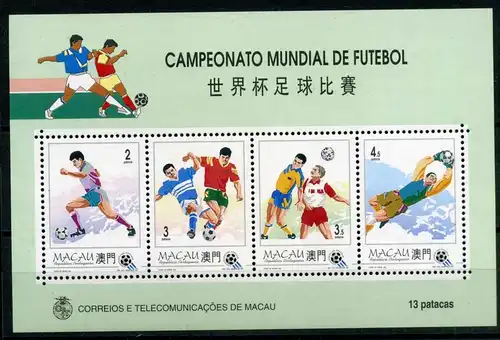 Macau Block 27 postfrisch Fußball #GB601
