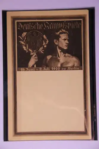 Werbekarte ungebraucht Deutsche Kampfspiele 1922 Berlin #GF577