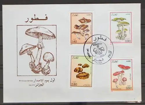 Algerien 827-830 gestempelt als FDC / Pilze #GC358