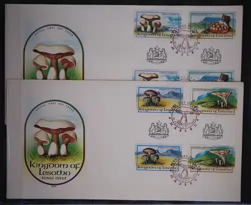 Paare Lesotho 411-414 mit ZS gestempelt als FDC / Pilze #GC125