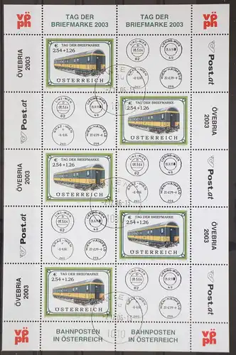 Österreich 2414 Zf gestempelt als Kleinbogen, Tag der Briefmarke #GD553