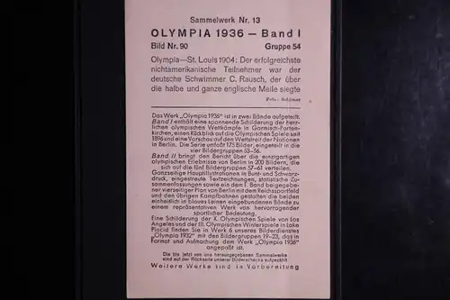 Sammelkarte Olympia 1936 C.Rausch Schwimmer #FZ491